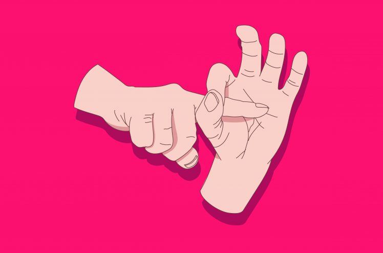 膣への指の入れ方を示したイラスト